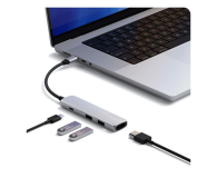 Satechi 4-in-1 USB-C Slim Multiport Adapter 4K USB-C, srebrny - 1358260 - zdjęcie 4